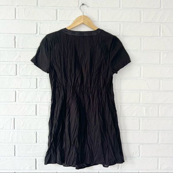 Thyme Maternity Black Crinkly Short Sleeve Top S - Picture 3 of 8